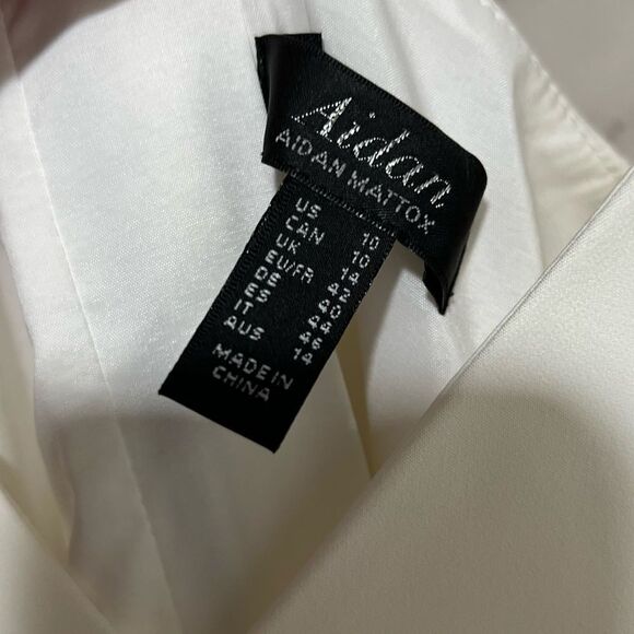 Aidan Mattox IVORY Crepe Cocktail Dress - Picture 7 of 9